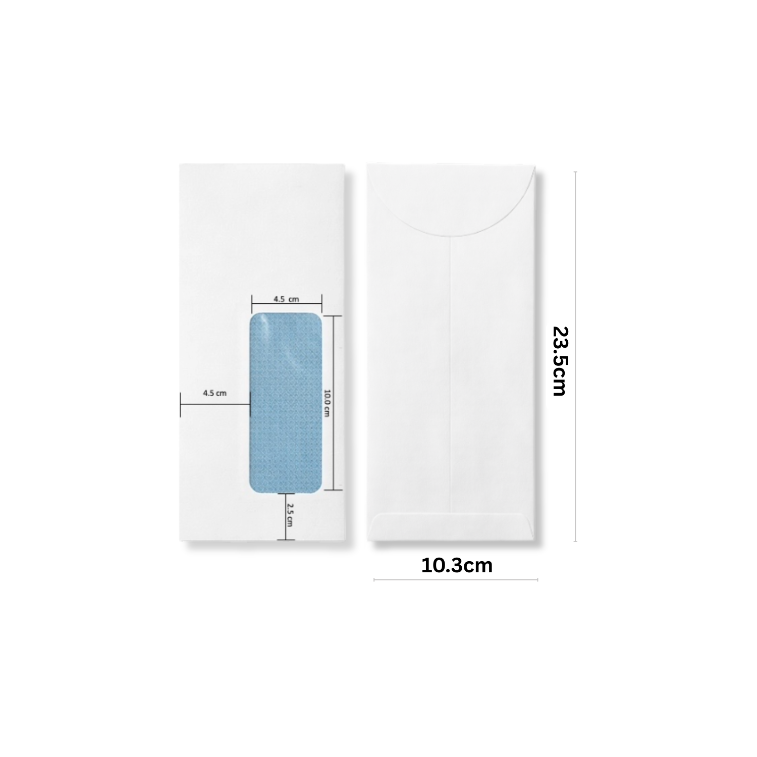 圓頭中式信封-白道林底紋開窗 規格：10.3cm X 23.5cm (4.5cm X 10.0cm)輕薄型：80.0g