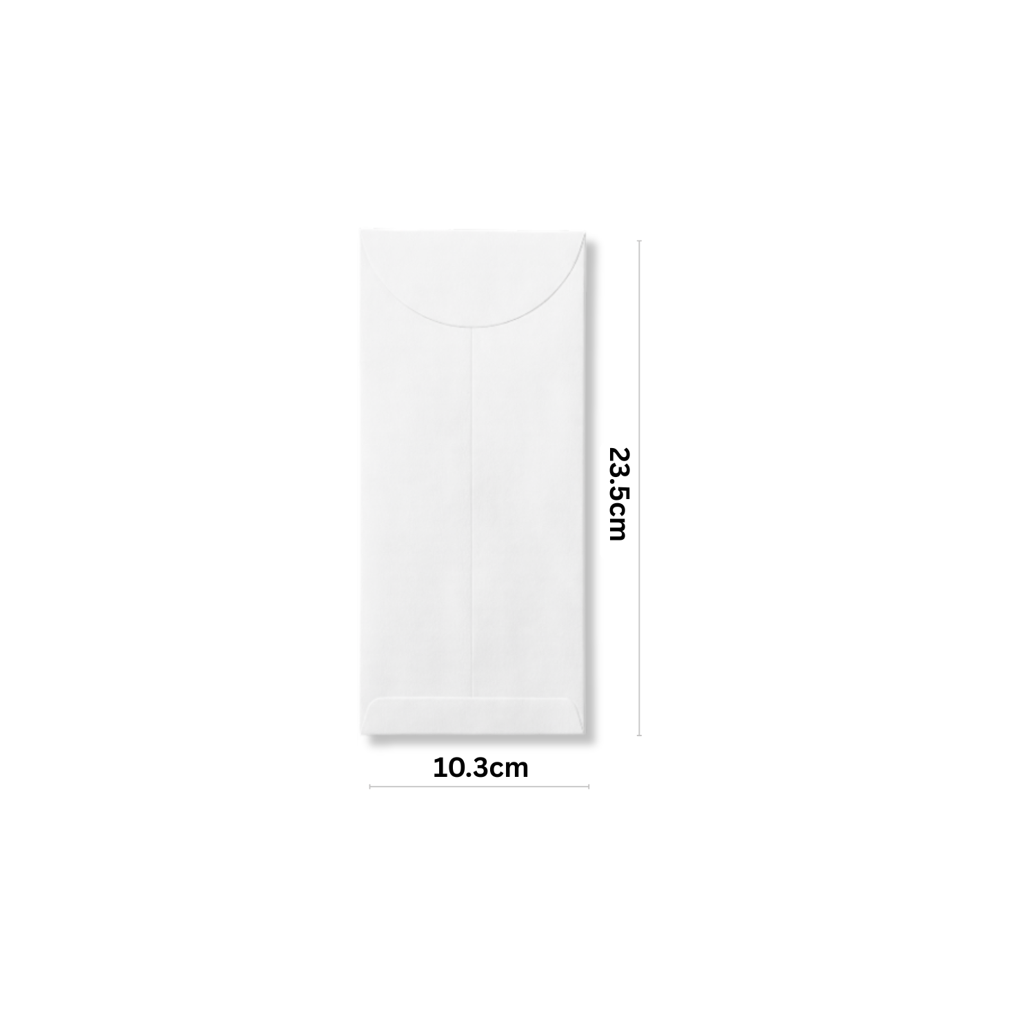 圓頭中式信封-白道林 規格：10.3cm X 23.5cm 輕薄型：80.0g