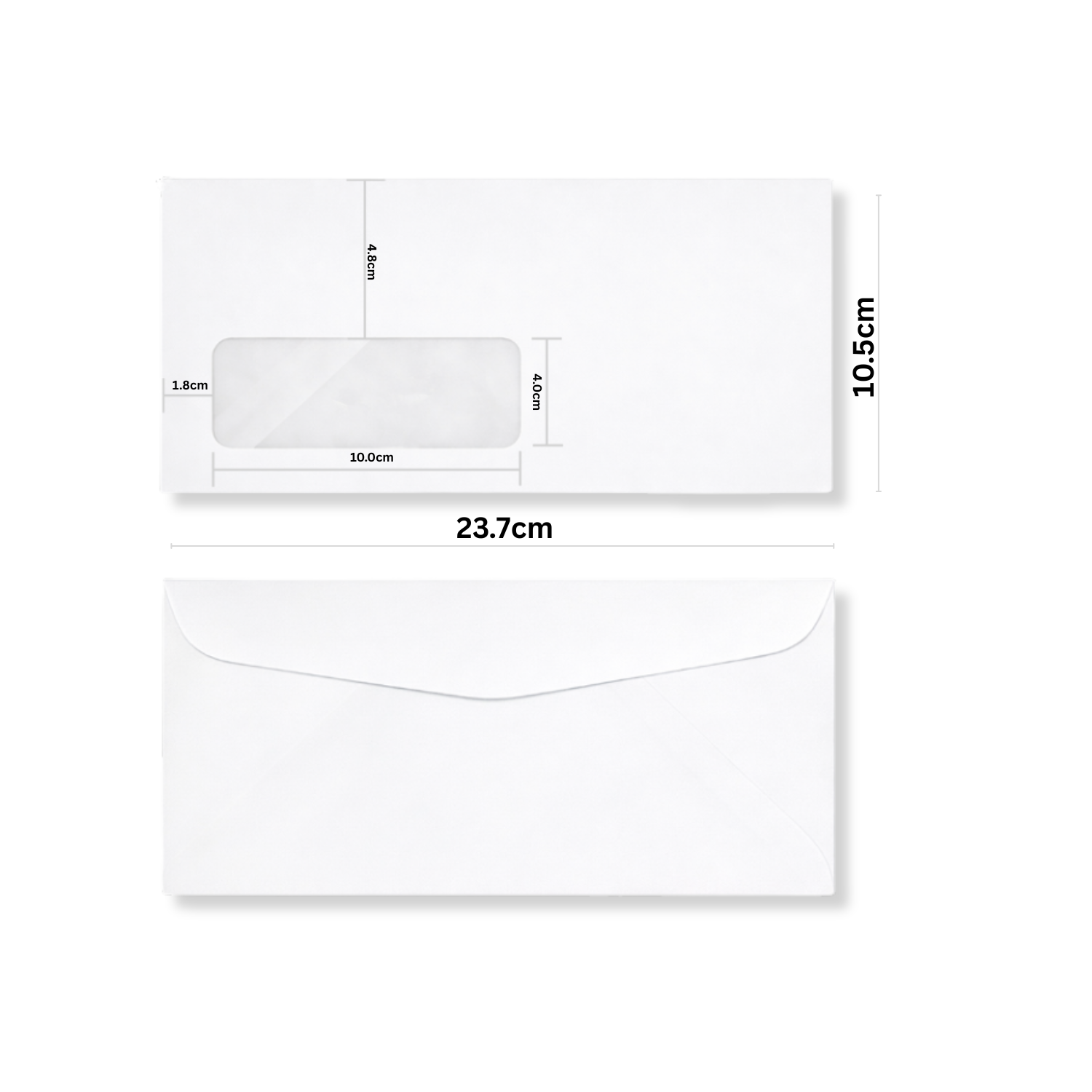 New 西式信封-白道林開窗 10K 規格：10.5cm X 23.7cm (4.0cm x 10.0cm) 標準型：100.0g 
