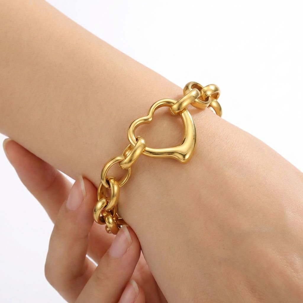 gemini-image-2_First_Photo_worn_on_model_s_hand_Prompt_Close-up_shot_of_a_gold_chain_bracelet_w-0
