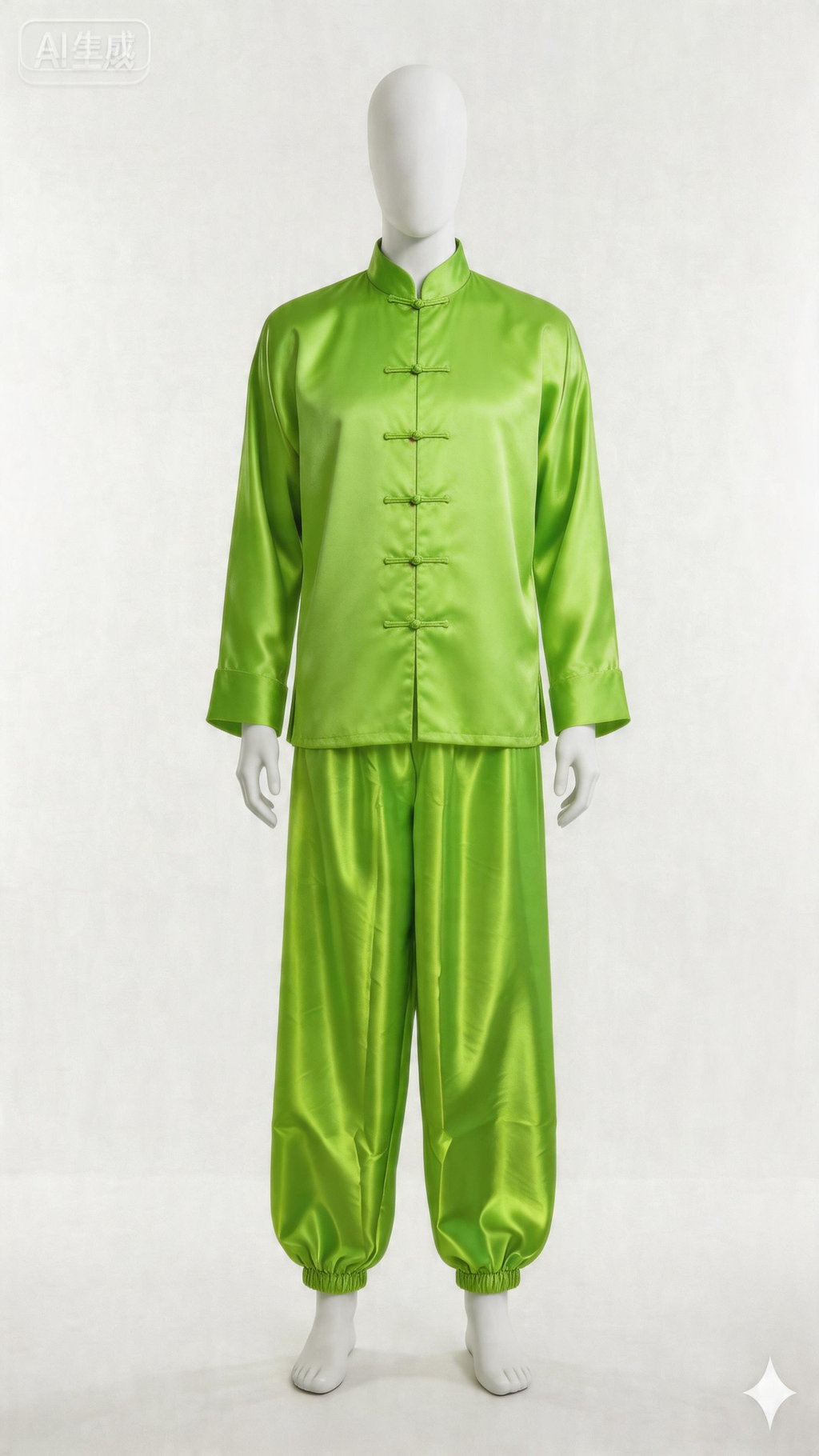 jimeng-2026-04-19-2744-将裤子套在人偶，半身唐装长袖（不要改颜色）（衣服的颜色要和裤子一样）