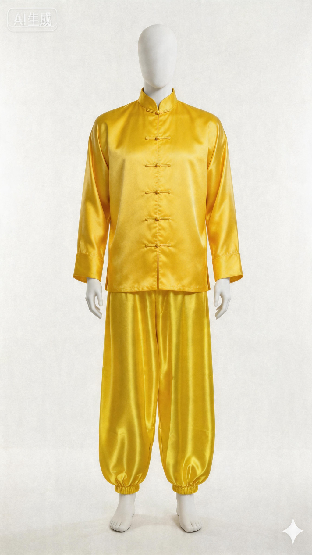 jimeng-2026-04-19-9854-将裤子套在人偶，半身唐装长袖（不要改颜色）（衣服的颜色要和裤子一样）