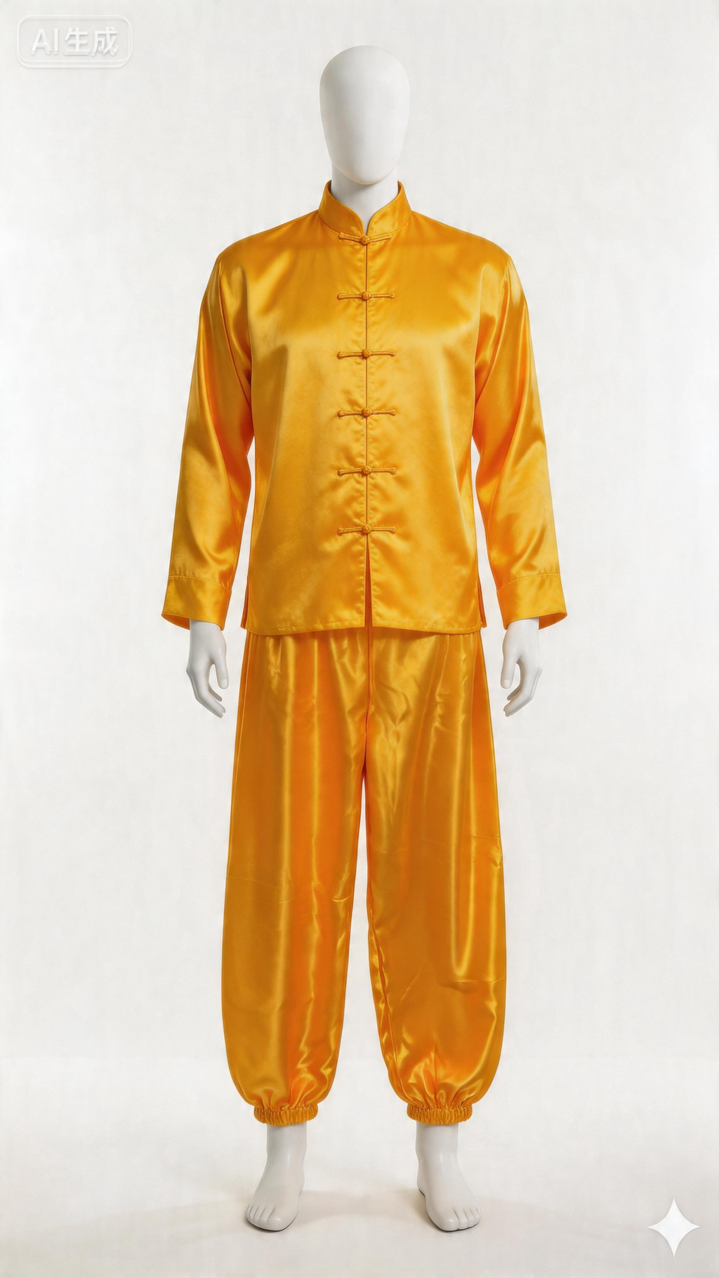 jimeng-2026-04-19-5515-将裤子套在人偶，半身唐装长袖（不要改颜色）（衣服的颜色要和裤子一样）