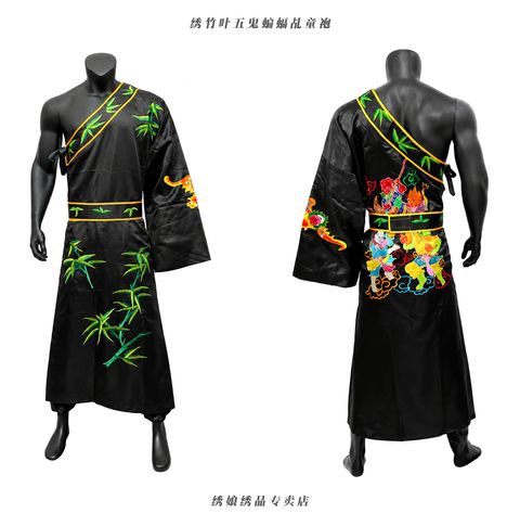 绣竹叶五鬼蝙蝠乩童袍