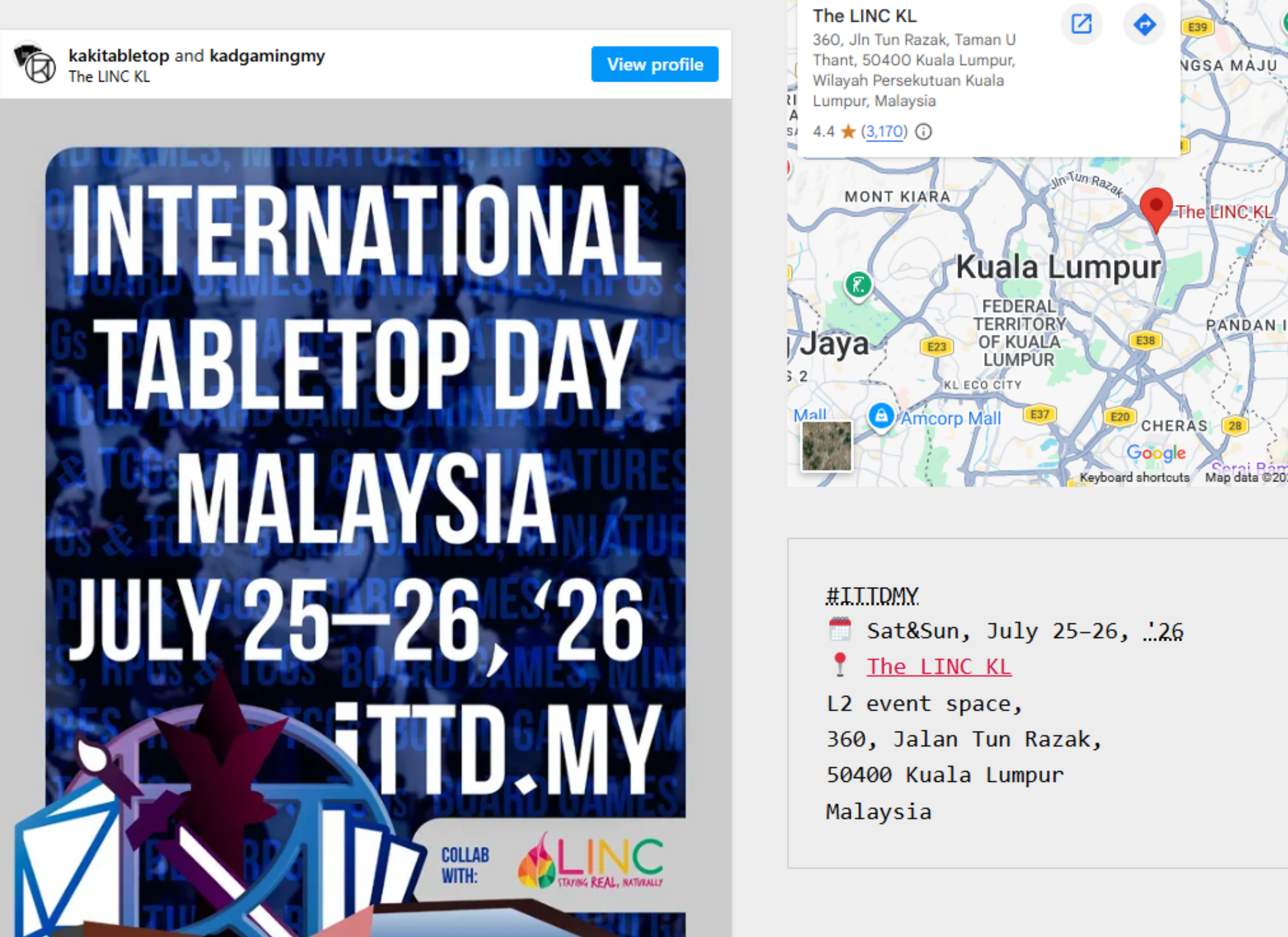 2026-Jul (25th-26th) International TableTop Day 2026 The LINC KL
