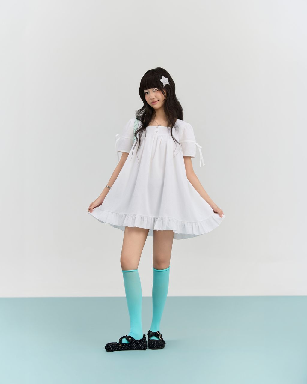 Ao-vay-babydoll-tay-bong-cuc-sao-TKA508-HOSHI-SHIRT-1
