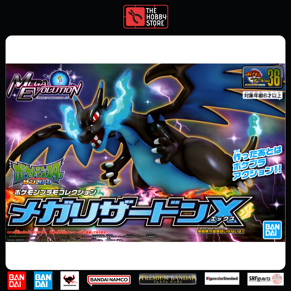 Bandai Mega Charizard Y & Mega Charizard X Pokemon Plastic Model Kit  Collection