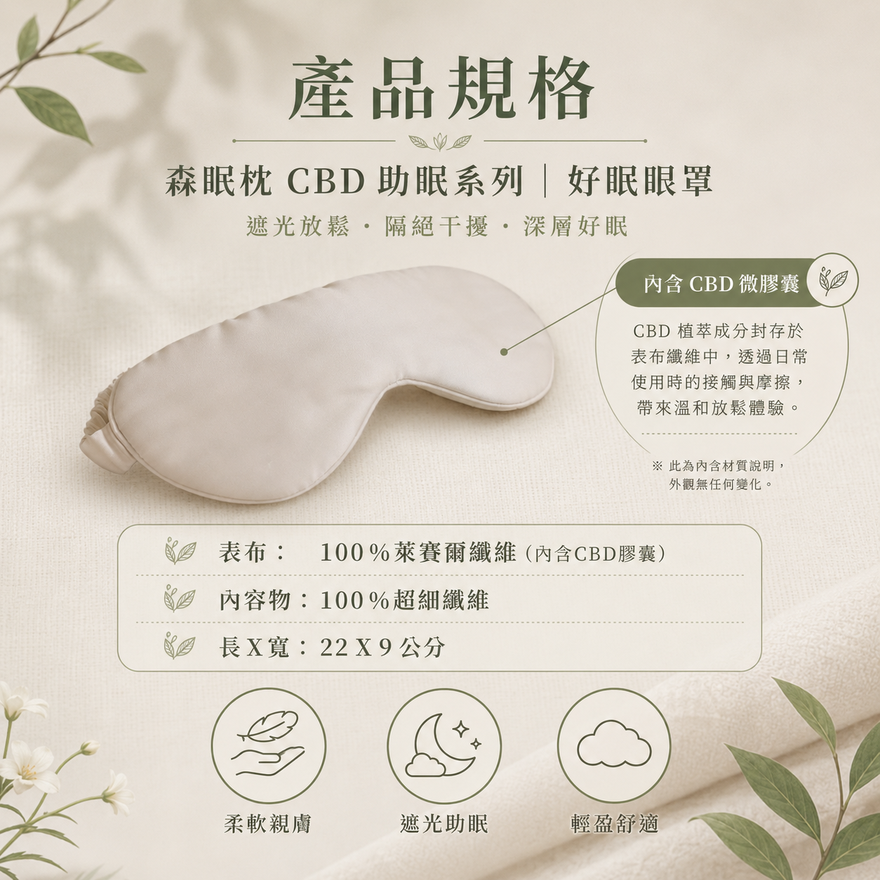 眼罩產品規格