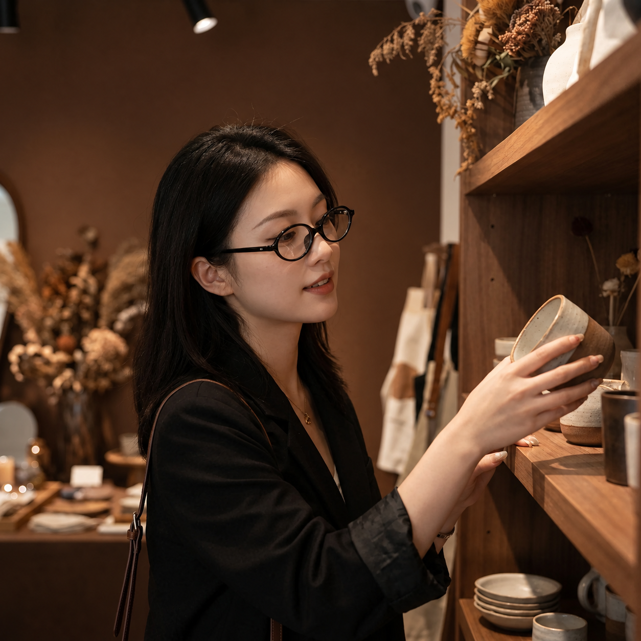 橢圓框太陽眼鏡透茶框通勤穿搭情境
