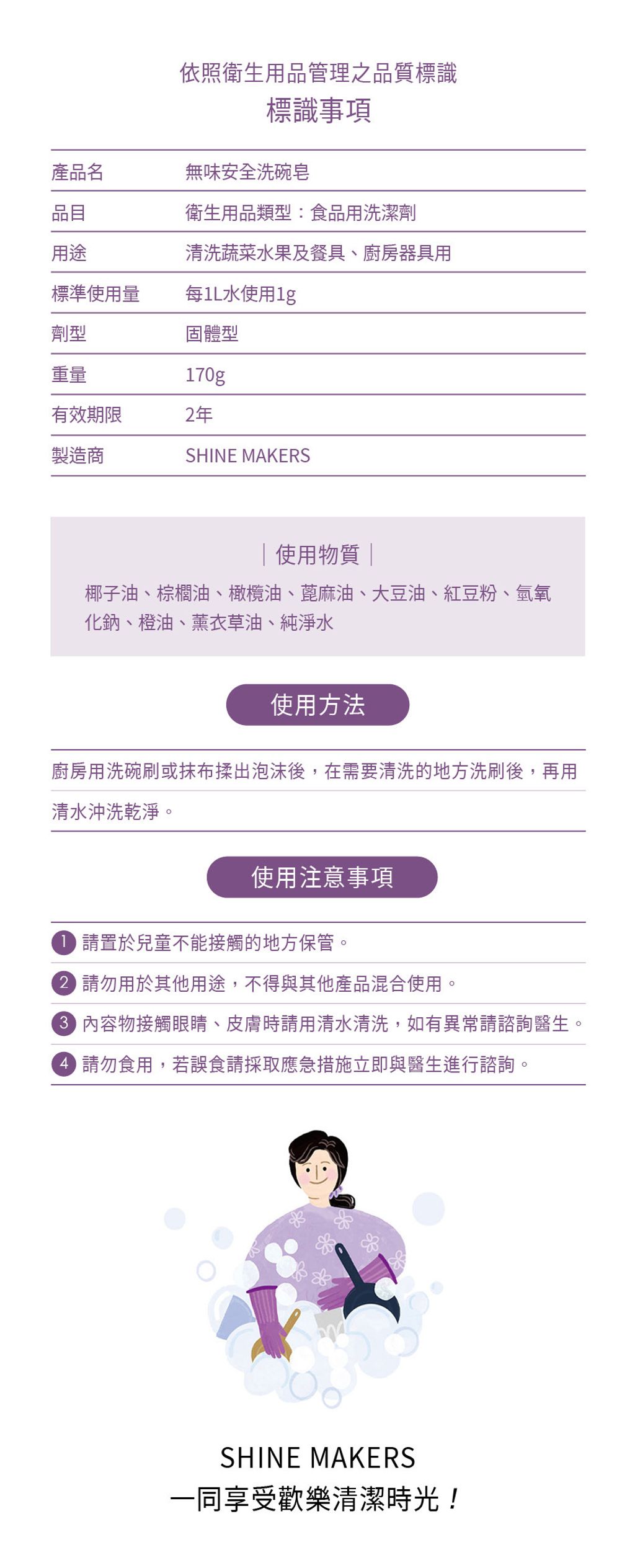SHINEMAKERS無味安全洗碗皂_官網上架長條圖5