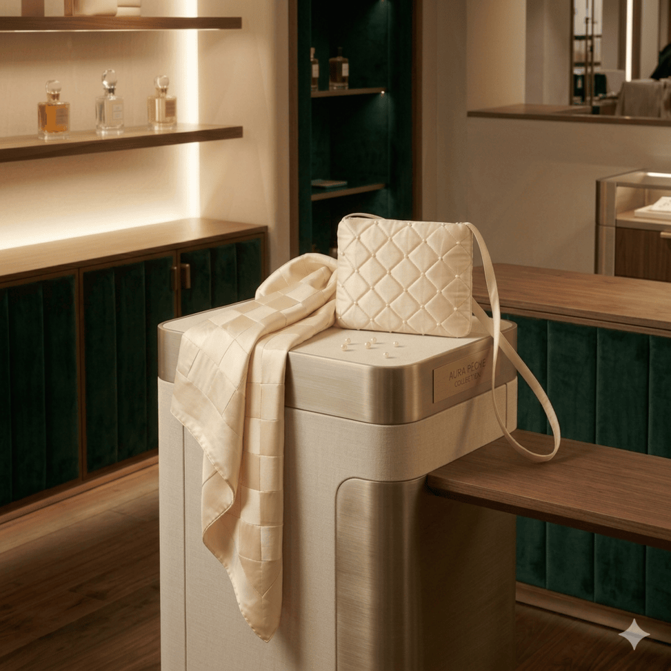 COCCON SCARF + HAND BAG SET CREAM