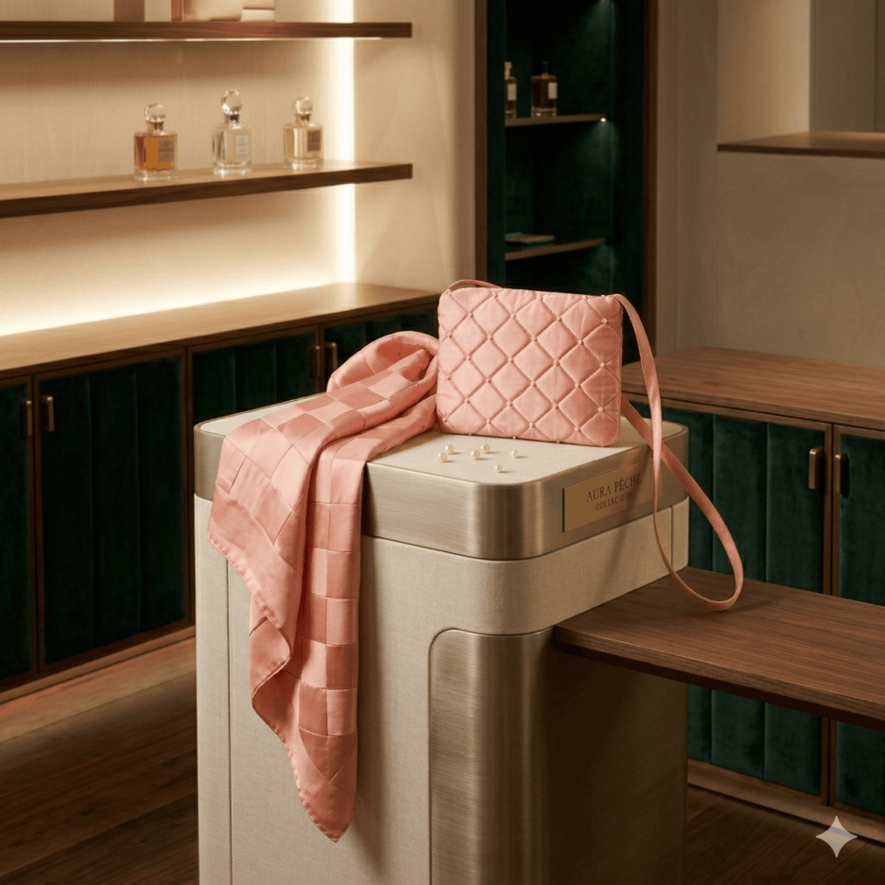 COCCON SCARF + HAND BAG SET PINK