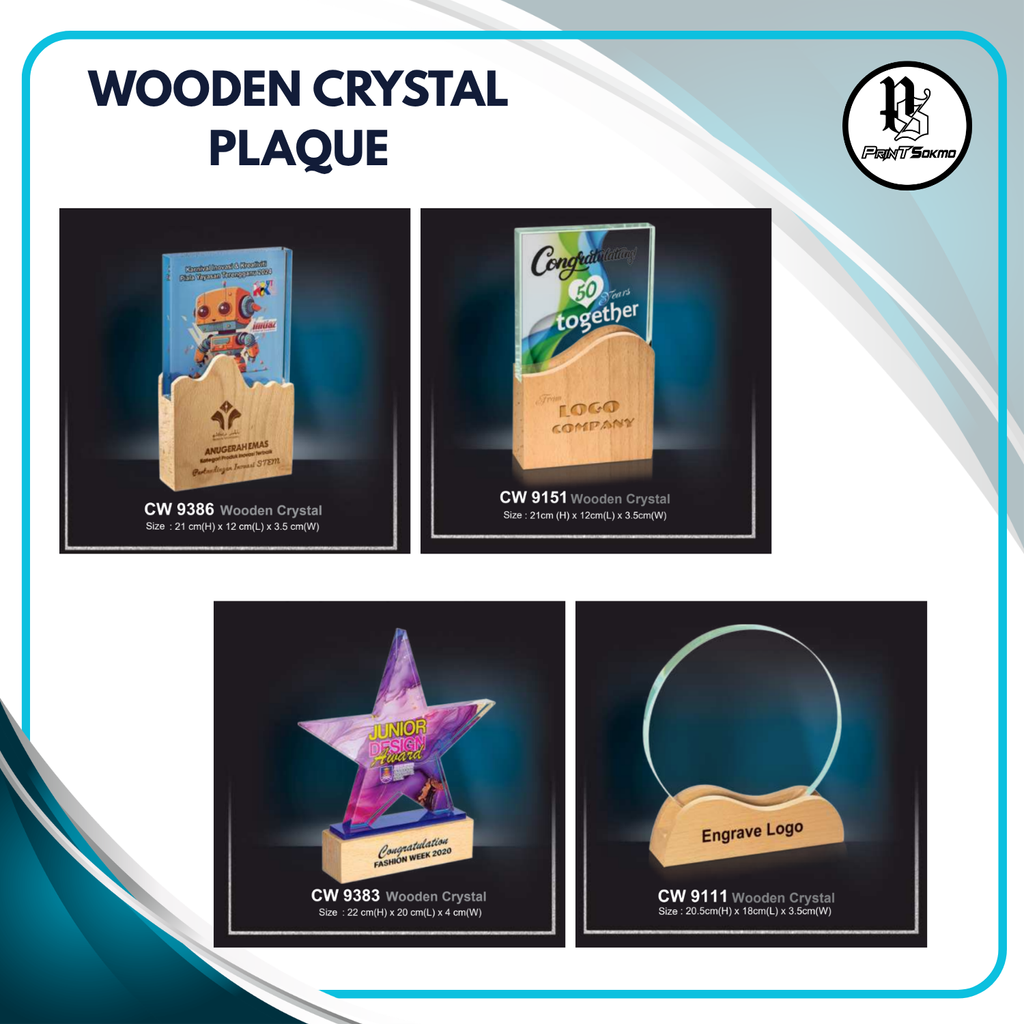 Wooden Crystal Plaque