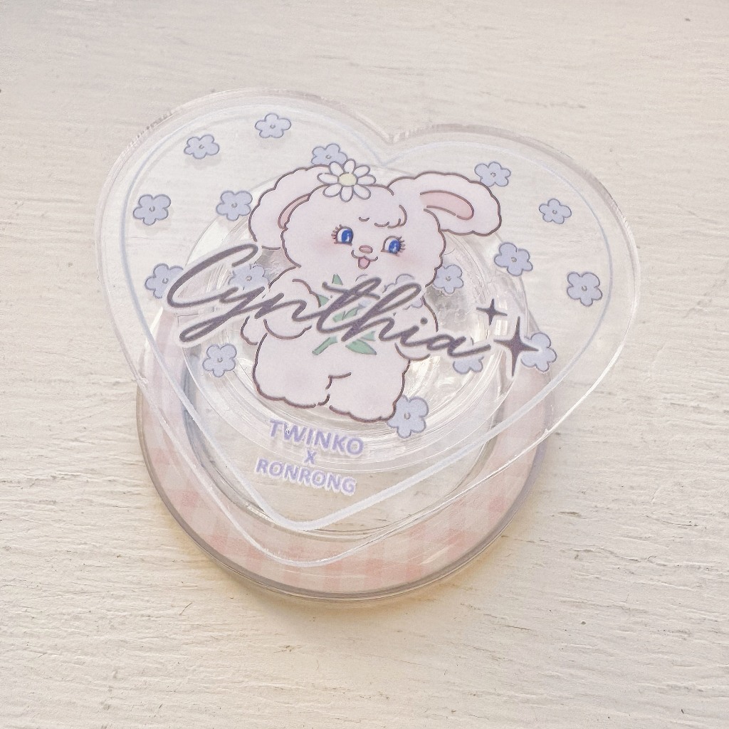 客製化-拿花兔茸茸愛心支架