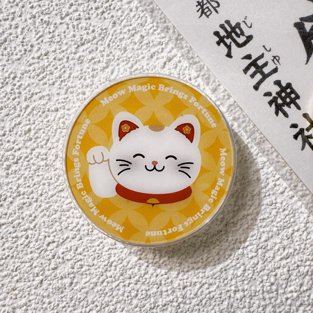 大頭招財貓-金底