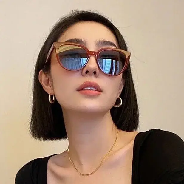 棕紅框黑鏡片