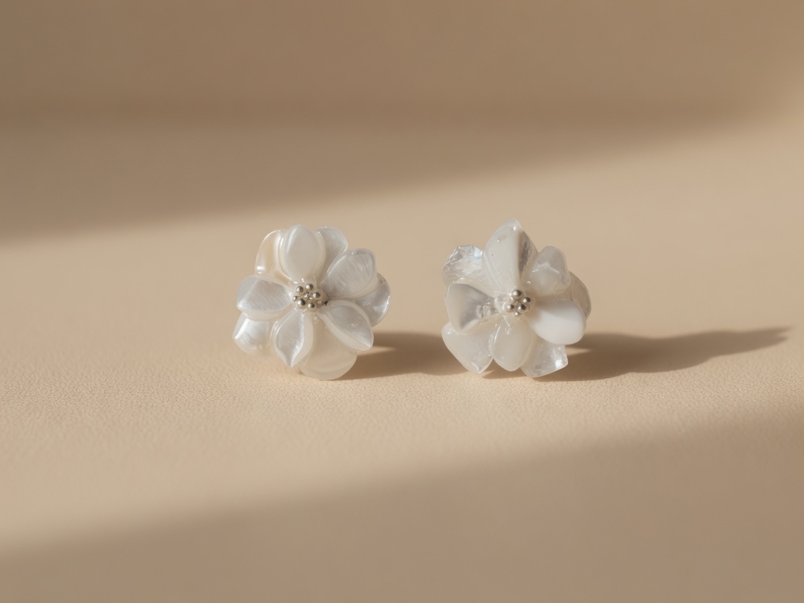 Left and right Bloom Earring side by side, each bloom slightly different