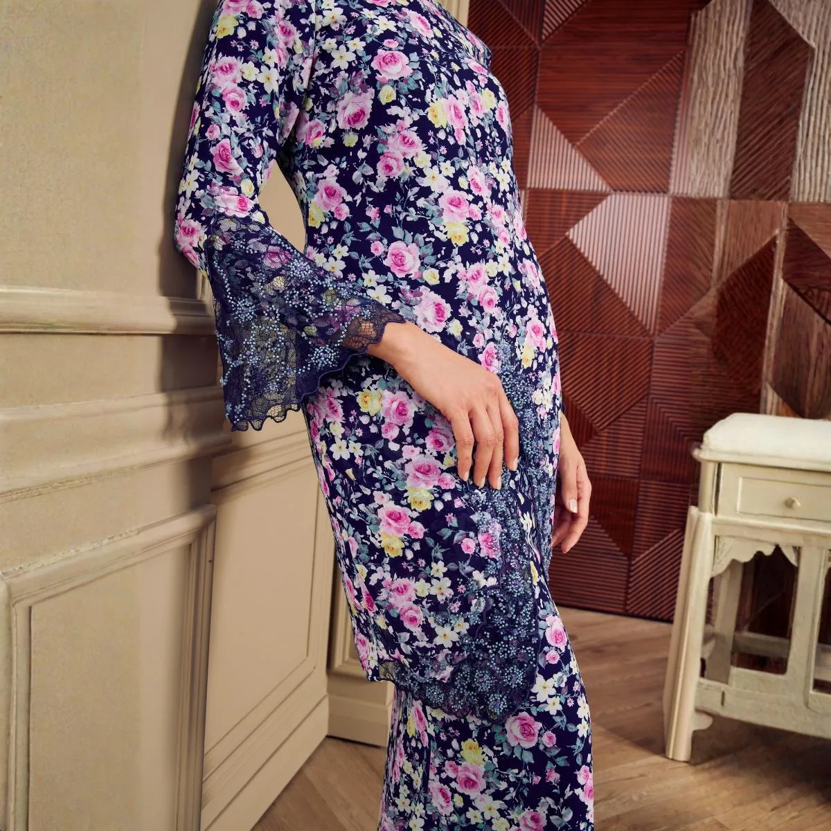 Floral Dark Blue