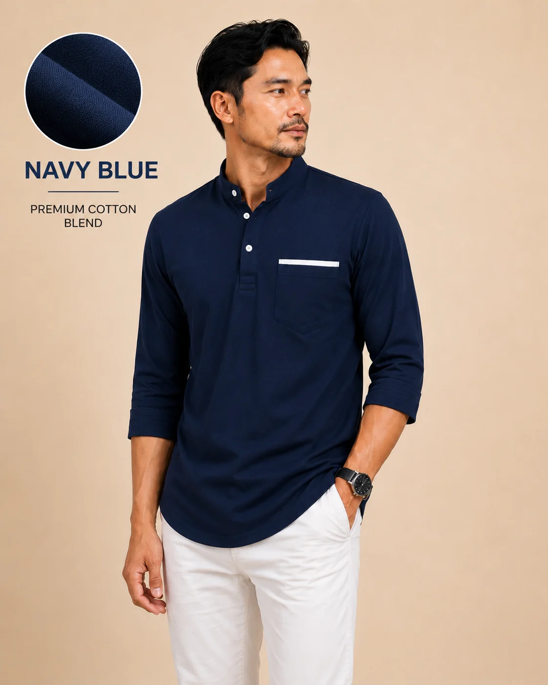 Kurta Suffian Navy Blue