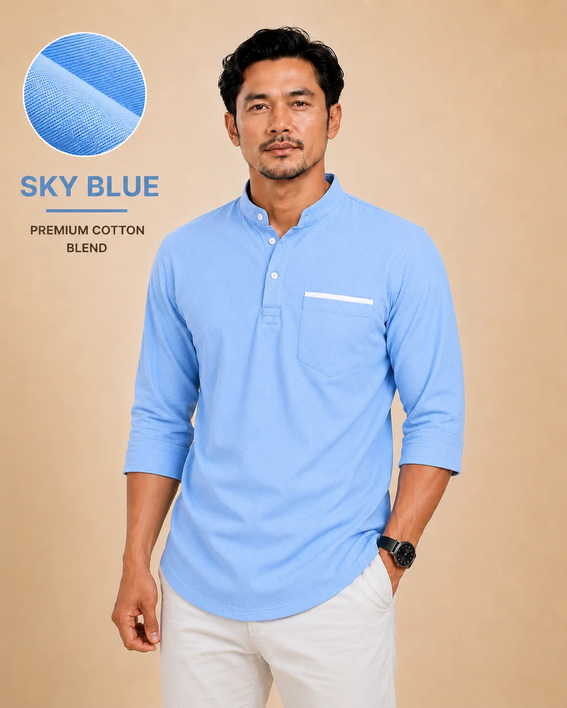 Kurta Suffian Sky Blue