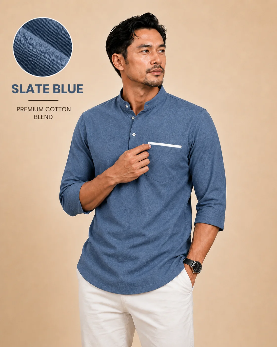 Kurta Suffian Slate Blue