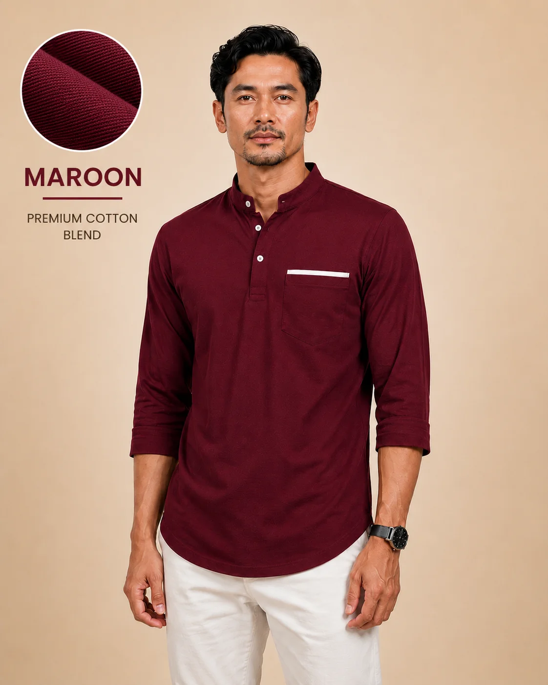Kurta Suffian Maroon