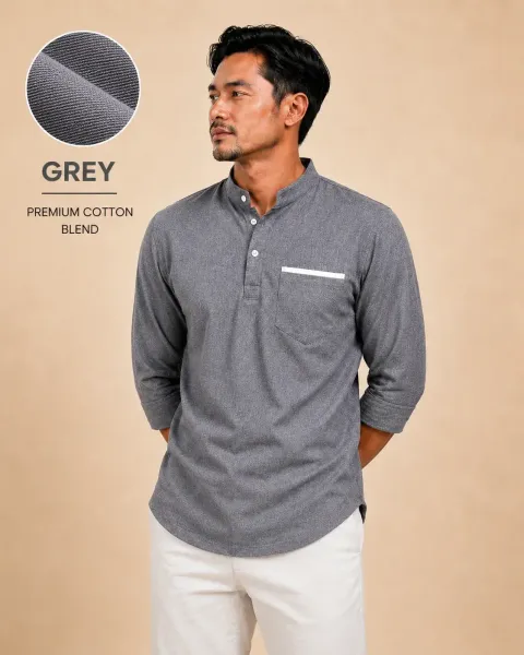 kurta suffian Grey