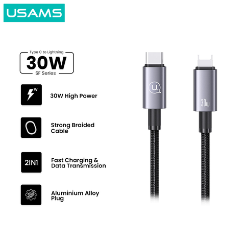 USAMS SF Series Kabel Data Fast Charging Type C to Lightning 30W