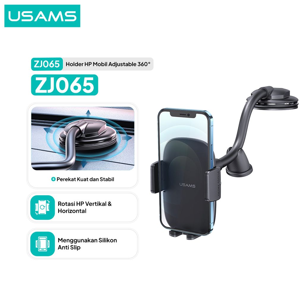 USAMS ZJ065 Car Mount Center Console Retracble Phone Holder Dashboard Mobil