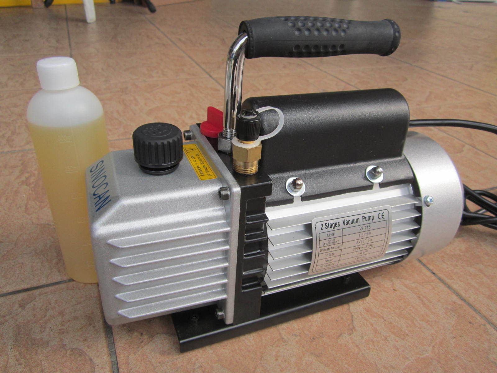 Sinocan VE215 (1.5CFM) Portable 2Stage Vacuum Pump MY Power Tools