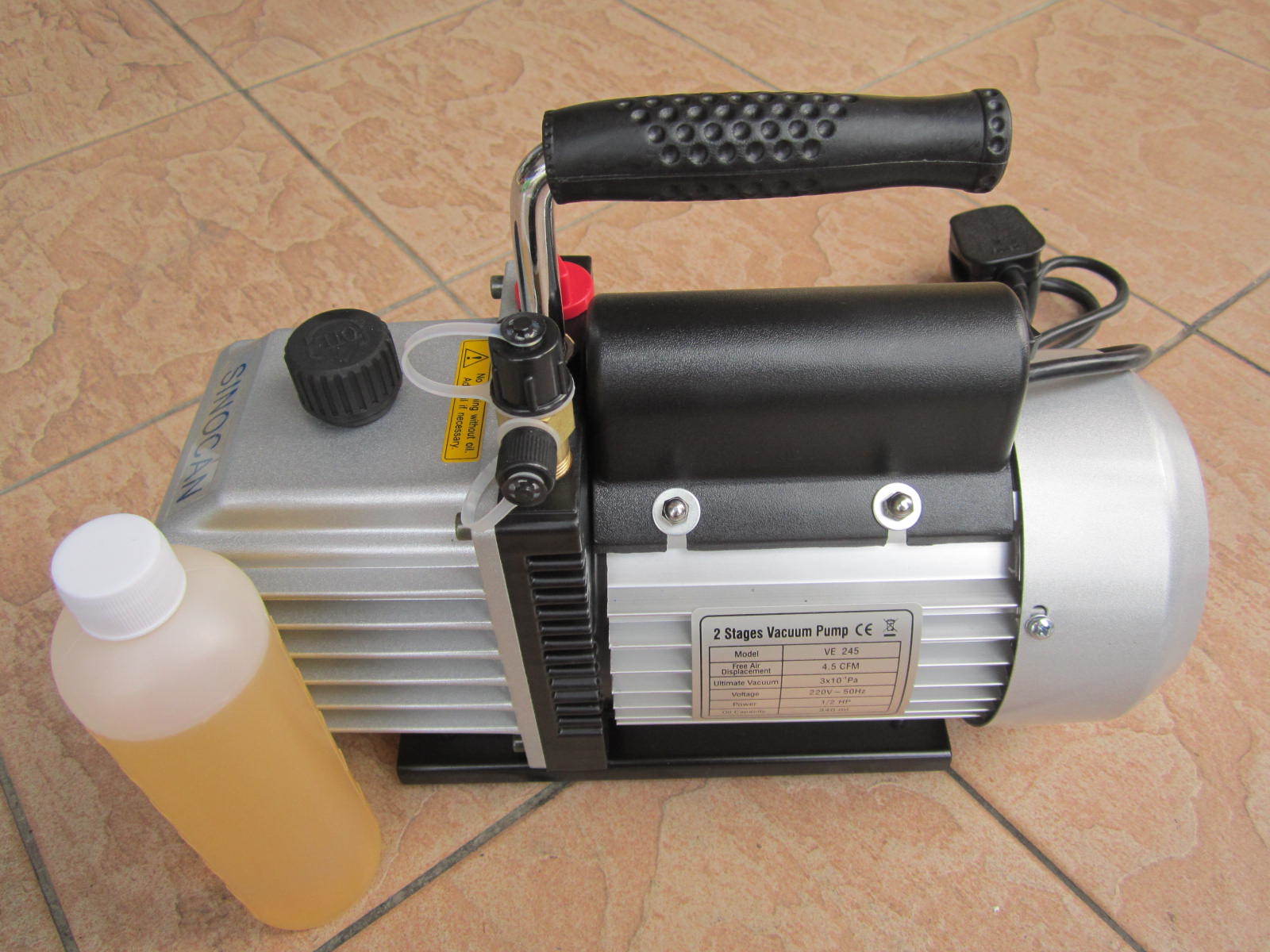 Sinocan VE245 (4.5CFM) Portable 2Stage Vacuum Pump MY Power Tools