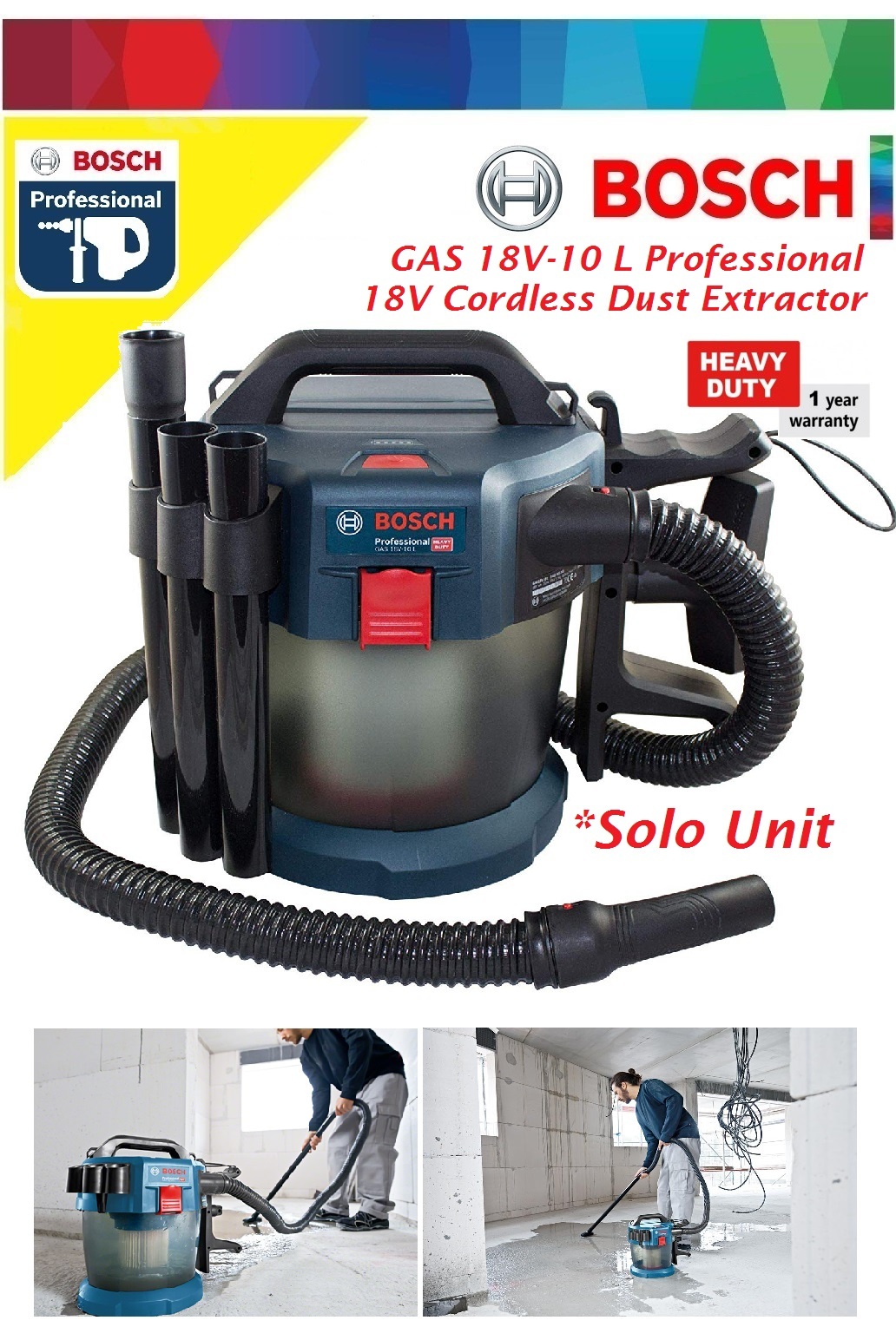 Bosch GAS 18V10L Cordless Dust Extractor (Solo) MY Power Tools