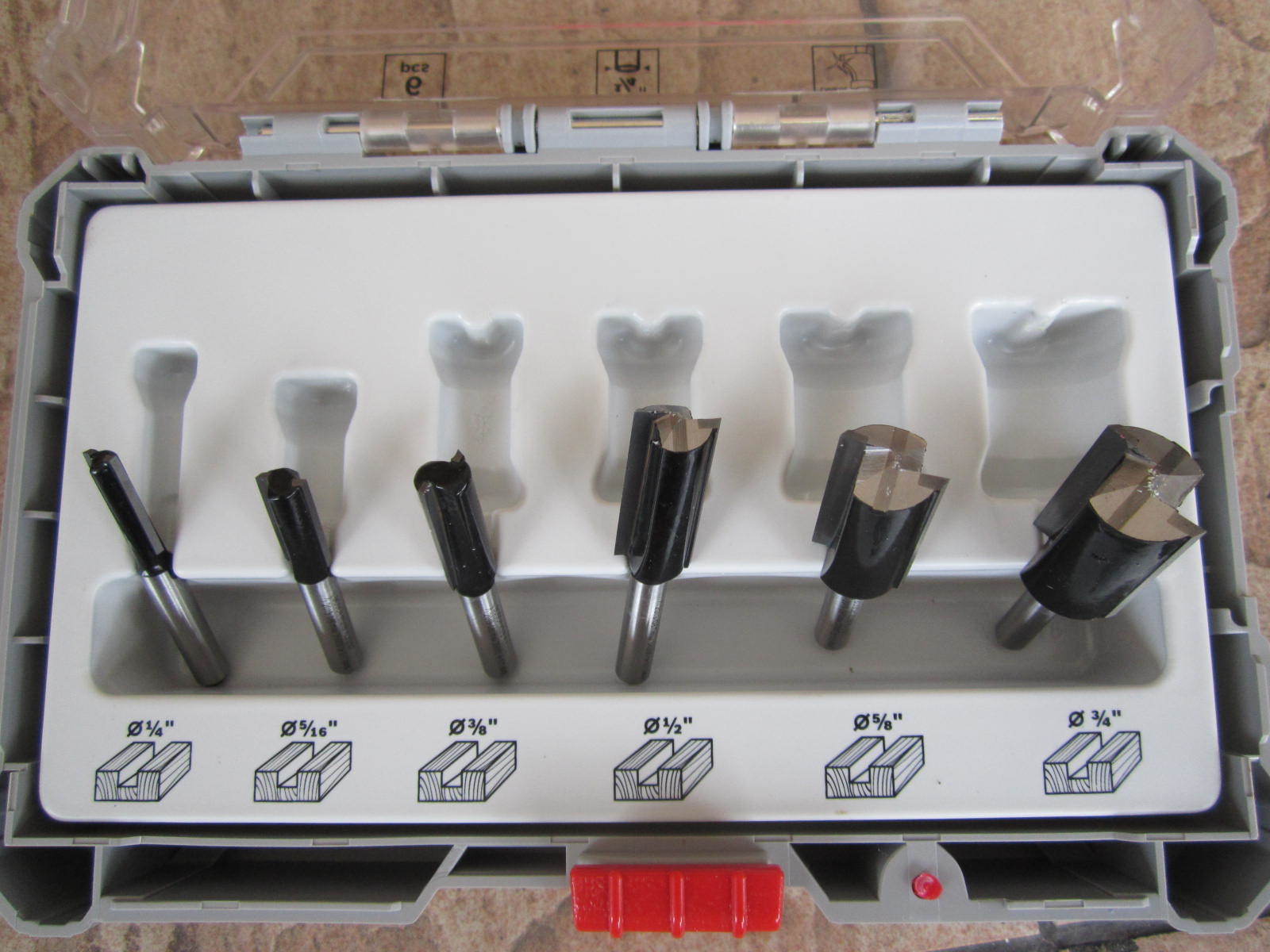 Bosch 6pcs 1/4" Shank Straight Router Bit Sets MY Power Tools