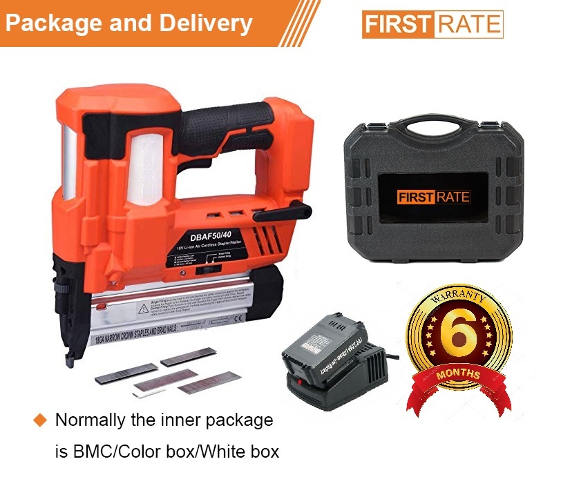First Rate 18V Lithium ion Cordless 2in1 Brad Nailer & Stapler Gun