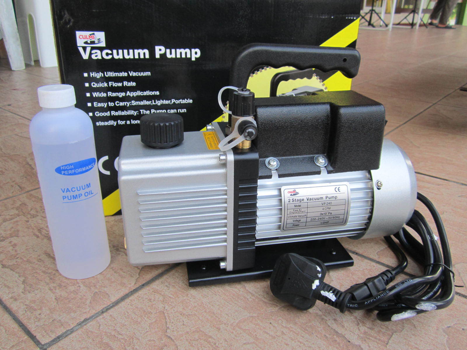 Culmi 1/2HP 4.0CFM (15 microns) Dual Stage Vacuum Pump MY Power Tools