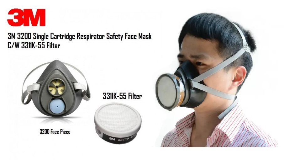 3M Half Face Respirator 3200 + Organic Vapor Cartridge MY Power Tools