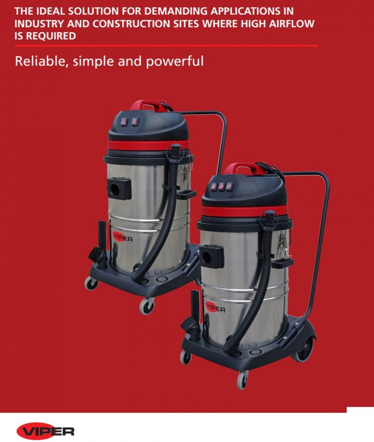 Viper 2.0kW 75Litre Commercial Wet & Dry Vacuum Cleaner MY Power Tools