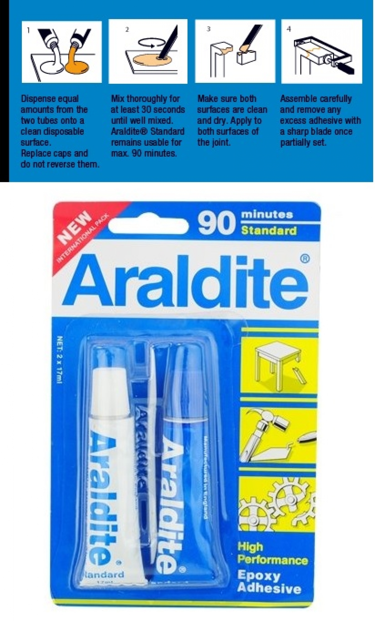 Araldite Standard 90min Epoxy Adhesive MY Power Tools