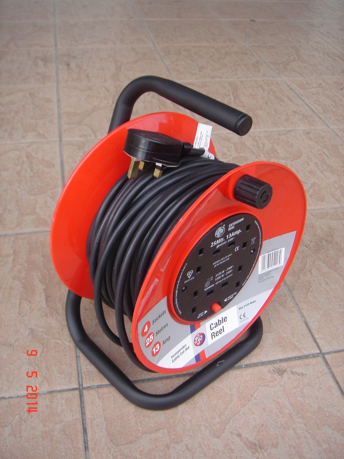 JoJo 4 Socket 25m Extension Cable Reel Type G MY Power Tools
