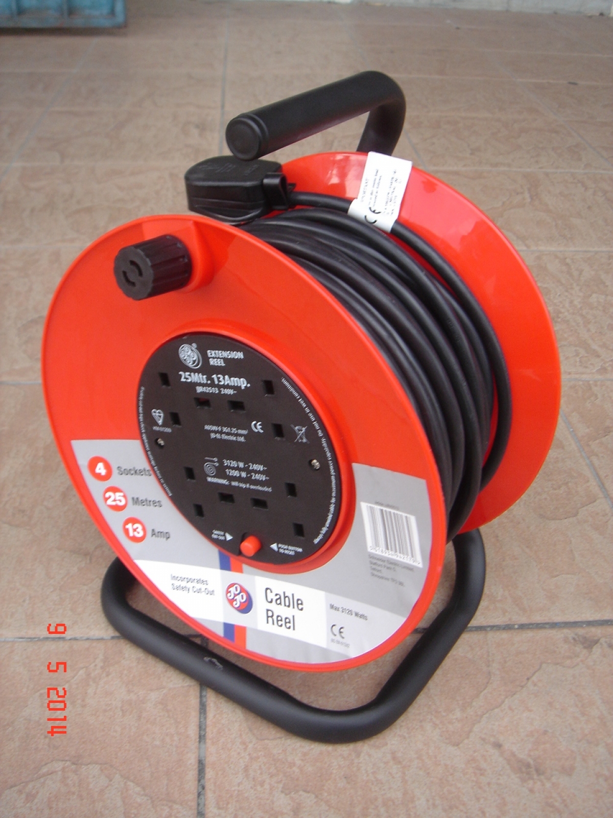 JoJo 4 Socket 25m Extension Cable Reel Type G MY Power Tools
