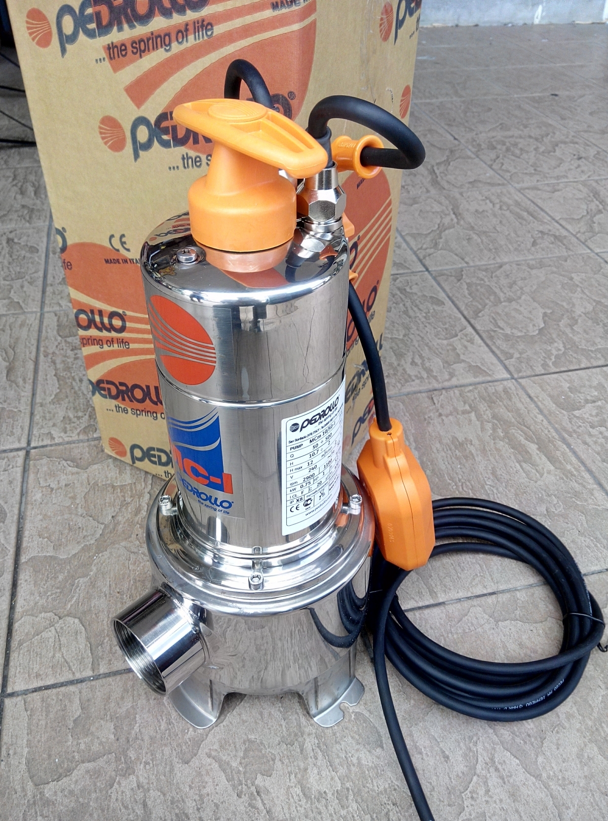 Pedrollo 1HP TwoChannel Submersible Sewage Pump MY Power Tools