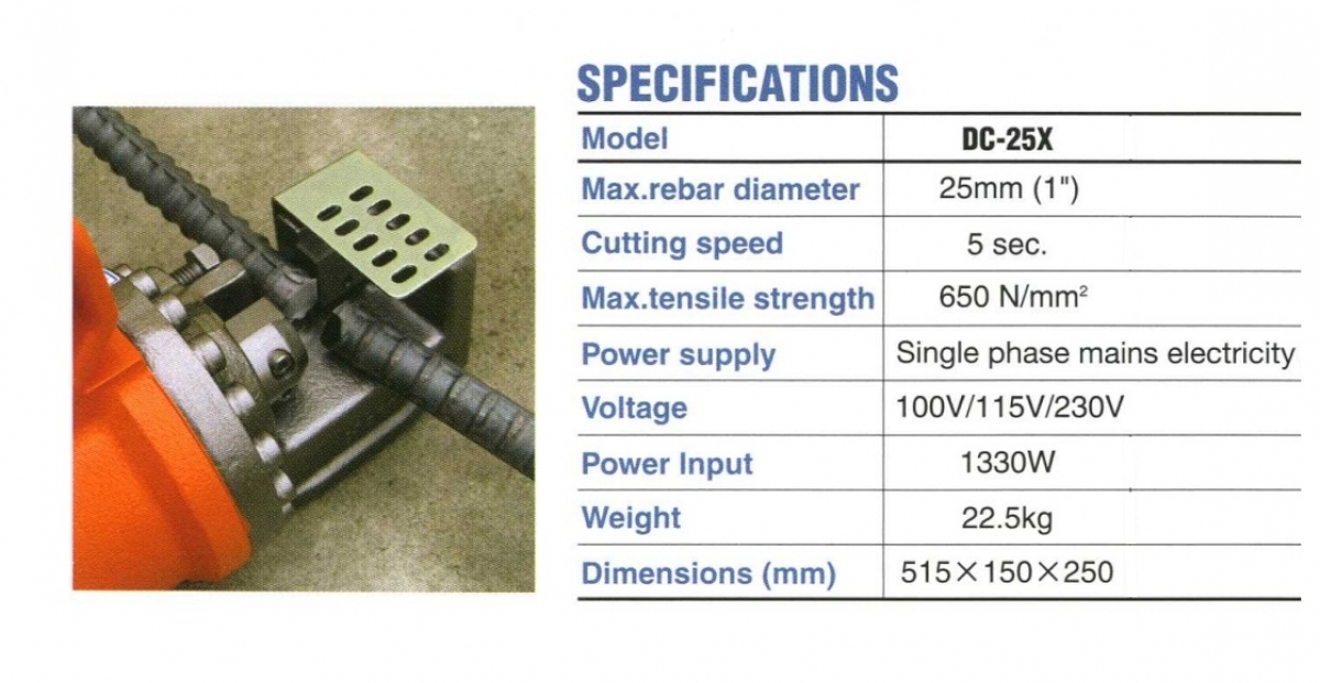 Diamond 1" (25mm) Portable HeavyDuty Rebar Cutter MY Power Tools
