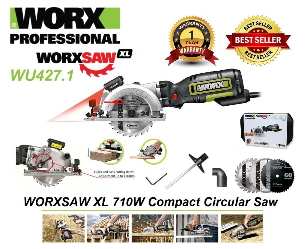 Aardappelen Te Kwijting Worxsaw XL 710W (4-1/2") 120mm Compact Circular Saw – MY Power Tools