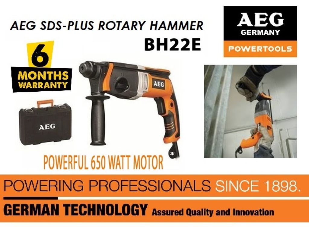 AEG 650W 22mm (2-Mode) SDS-Plus Rotary Hammer Drill – MY Power Tools