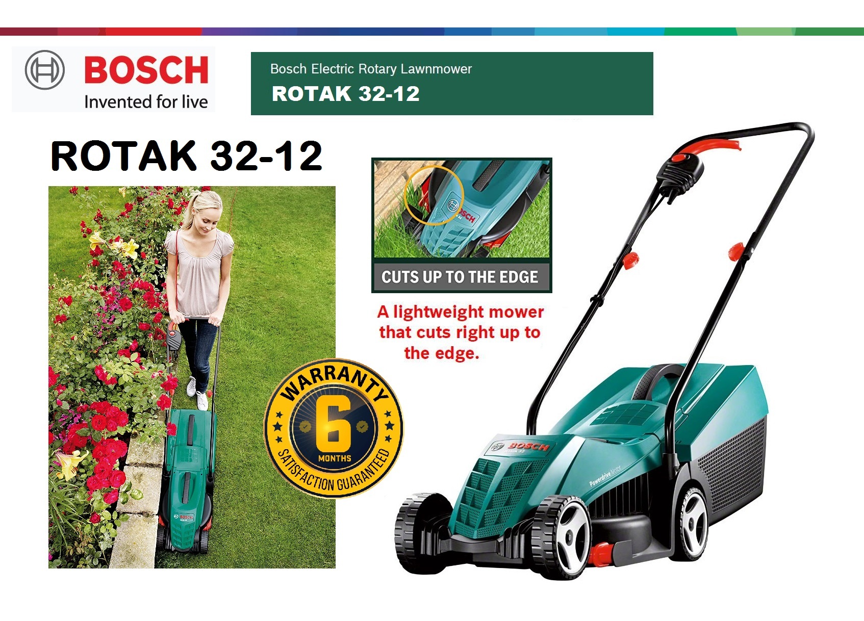 Bosch Rotak 32cm 1200W Compact Corded Lawnmower – MY Power Tools