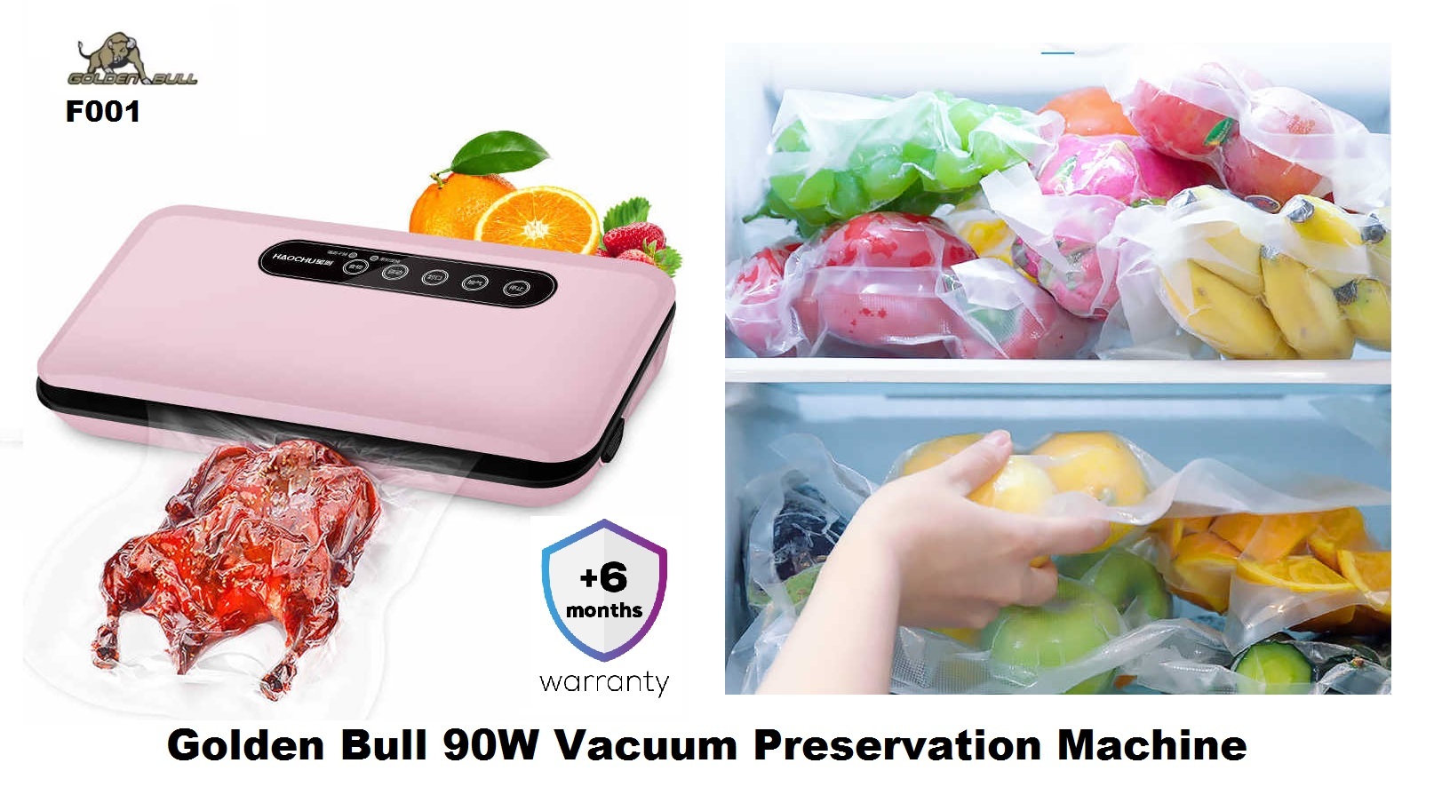 Golden Bull 250mm Vacuum Sealer Food Packing Preservation Machine – MY  Power Tools
