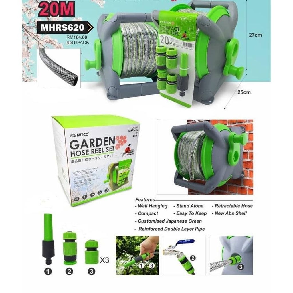 Mitco 20mtr Compact Garden Hose Reel Kit – MY Power Tools