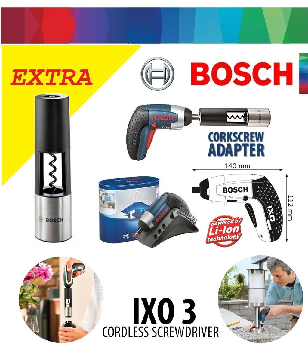Bosch IXO 3 Professional Cordless Screwdriver - Promo Set – MY Power Tools