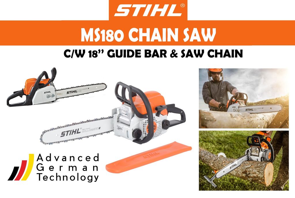 Stihl MS180-18inch (450mm) 1.4 kW Petrol Chainsaw – MY Power Tools