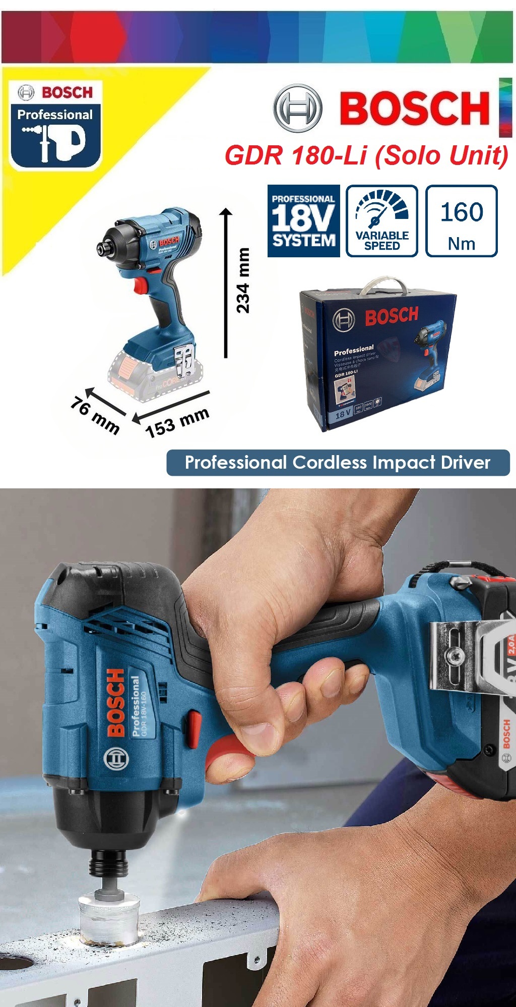 Bosch GDR 18V Cordless 1/4" Hex 160Nm Impact Driver (Solo Unit) – MY Power  Tools